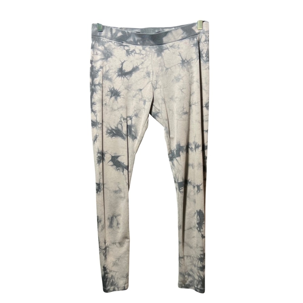 Kensie Womens Grey White Tie Dye Leggings Size 6 Elastic Waist Slim Fit Pants